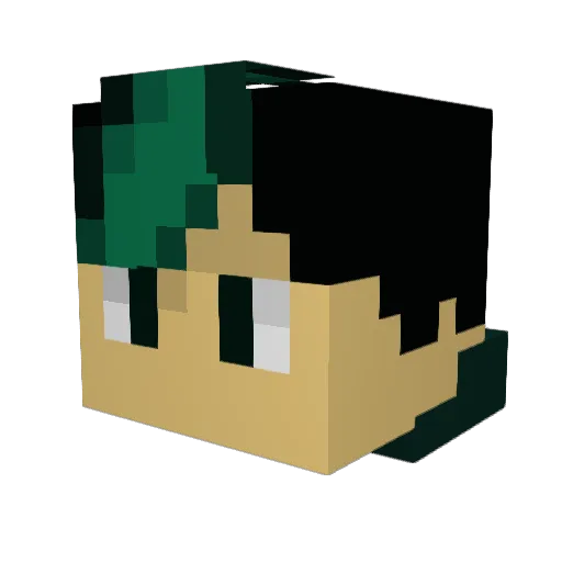 Lukieeepookie Minecraft avatar head, 3D render