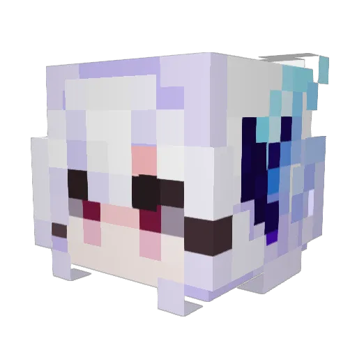Lukiiie Minecraft avatar head, 3D render