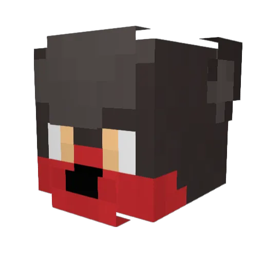 LukinWolf Minecraft avatar head, 3D render