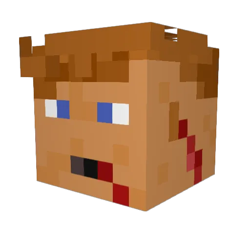 LukingTHEboss Minecraft avatar head, 3D render