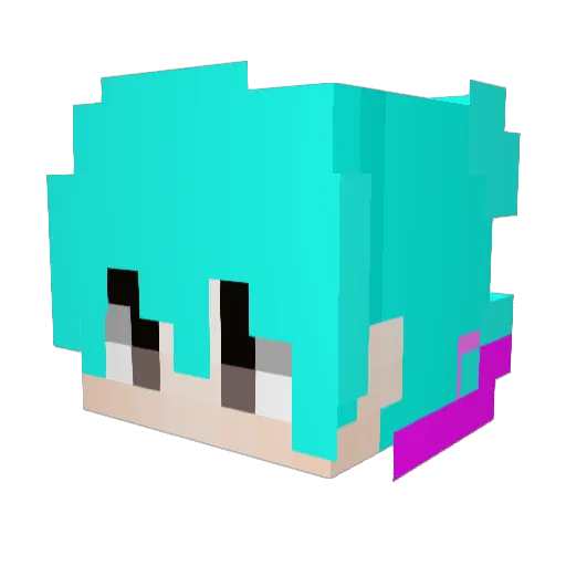 Lukioest Minecraft avatar head, 3D render