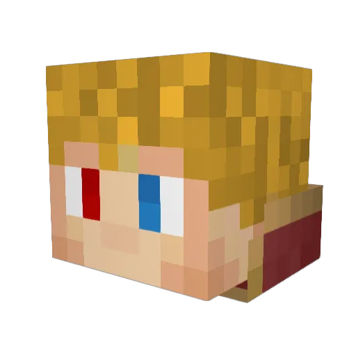 Lukionix Minecraft avatar head, 3D render
