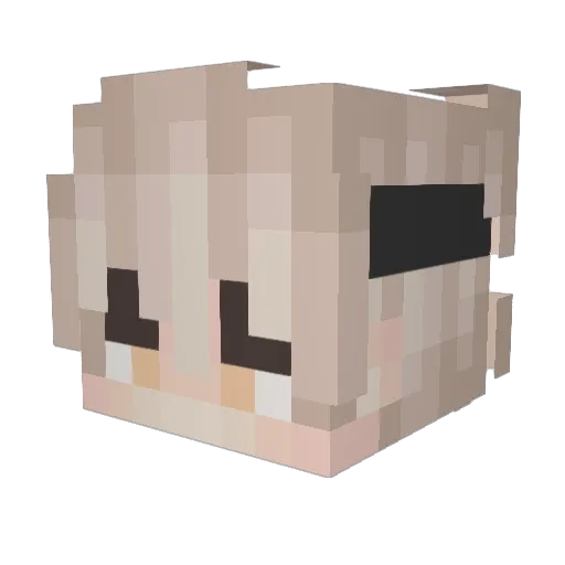Lukioru Minecraft avatar head, 3D render