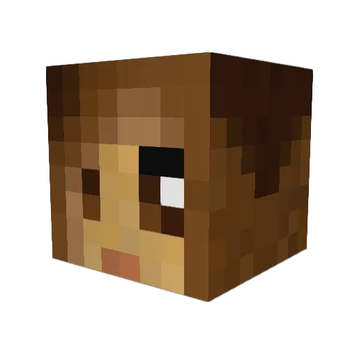 Lukkati Minecraft avatar head, 3D render