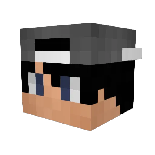 Lukkki Minecraft avatar head, 3D render