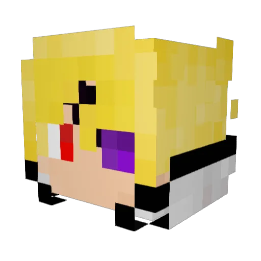 Luklara Minecraft avatar head, 3D render