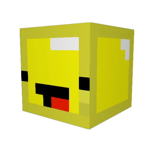 Lukrasss Minecraft avatar head, 3D render