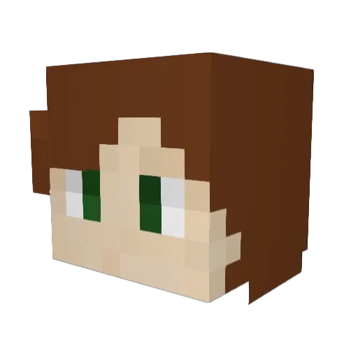 Luksus25 Minecraft avatar head, 3D render