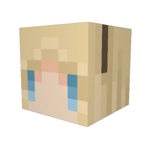 LukyGirl Minecraft avatar head, 3D render