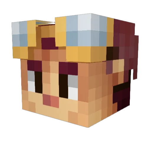 Luky_Red Minecraft avatar head, 3D render