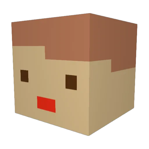Lukyled Minecraft avatar head, 3D render