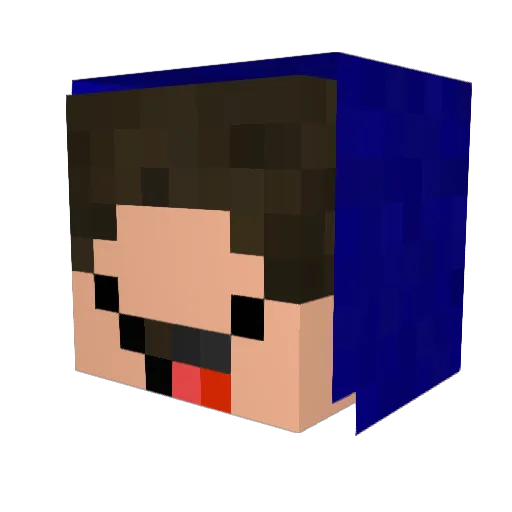 Lukzza Minecraft avatar head, 3D render