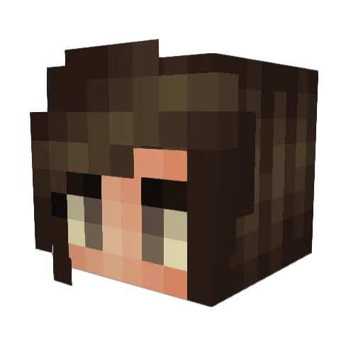 Lulaboo Minecraft avatar head, 3D render