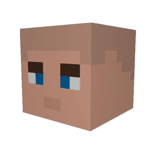 Lularz Minecraft avatar head, 3D render