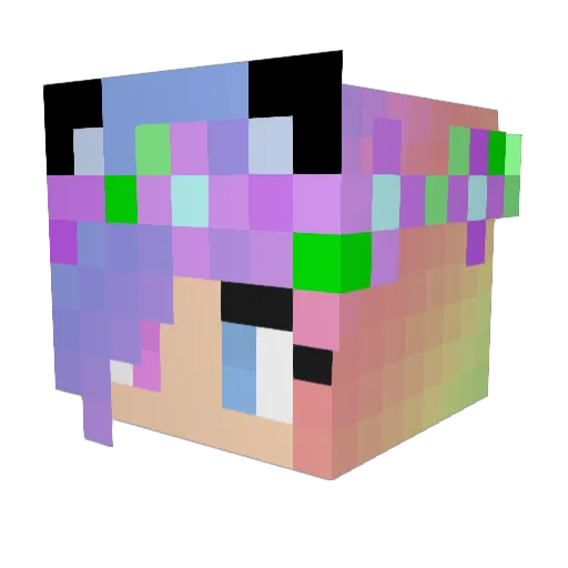 LulielMoonsrune Minecraft avatar head, 3D render
