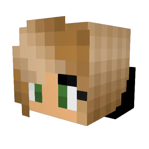 Lulifrutti Minecraft avatar head, 3D render