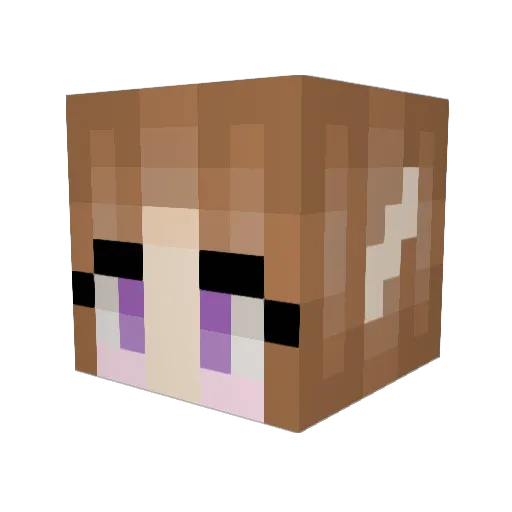 Luliii Minecraft avatar head, 3D render