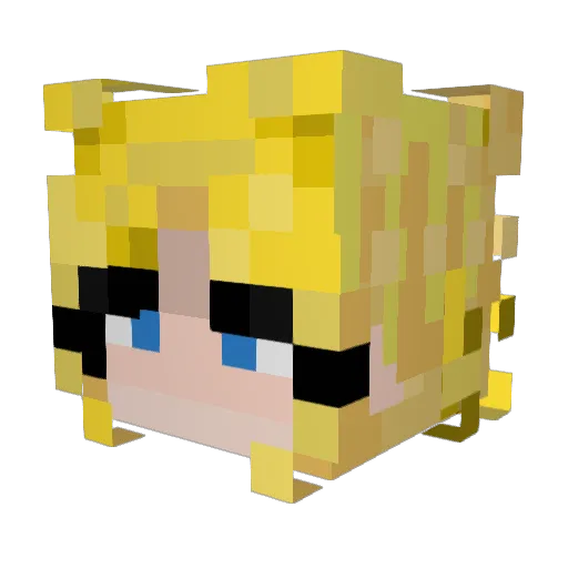 Lulimoso Minecraft avatar head, 3D render