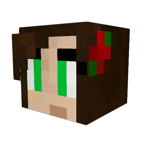 Lullab Minecraft avatar head, 3D render