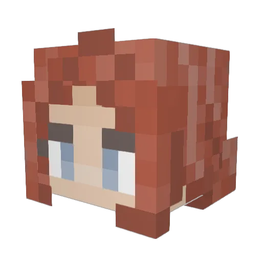 Lullaylee Minecraft avatar head, 3D render