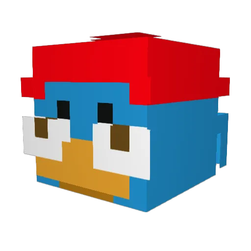 Lulle_machine Minecraft avatar head, 3D render