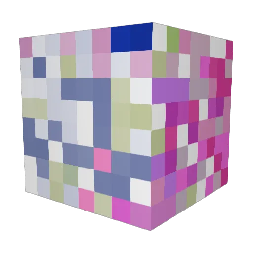 Lulluking Minecraft avatar head, 3D render