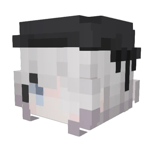 Luloc Minecraft avatar head, 3D render