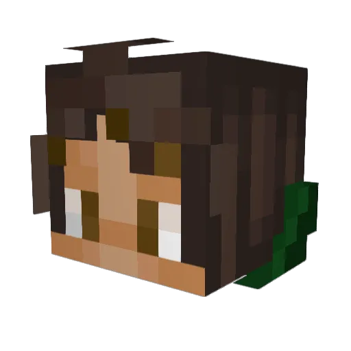 Lulse Minecraft avatar head, 3D render