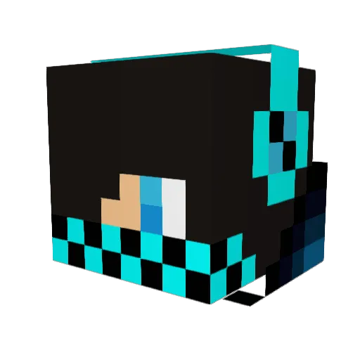Lulu7810 Minecraft avatar head, 3D render