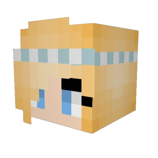 LuluCap Minecraft avatar head, 3D render