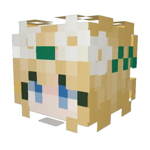 LuluGooser Minecraft avatar head, 3D render