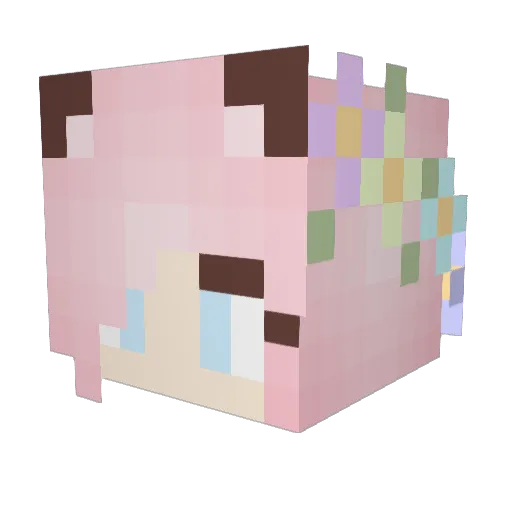 Lulu_Pony Minecraft avatar head, 3D render