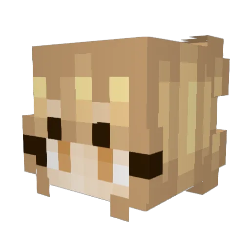 Lulu_Worlds Minecraft avatar head, 3D render