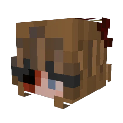 Lulu_sama Minecraft avatar head, 3D render