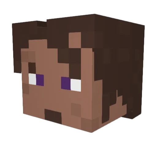 Lulubrine Minecraft avatar head, 3D render