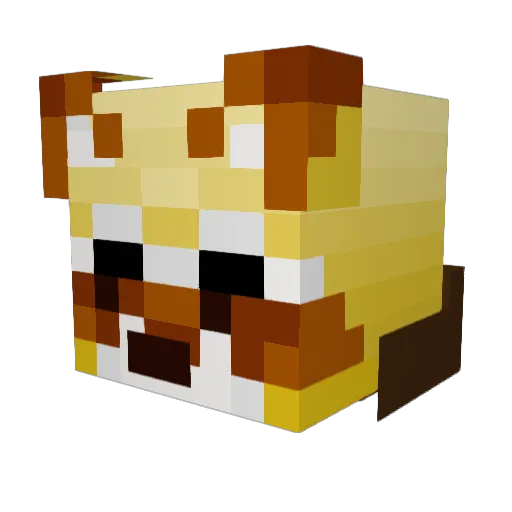 LulukafuIu Minecraft avatar head, 3D render