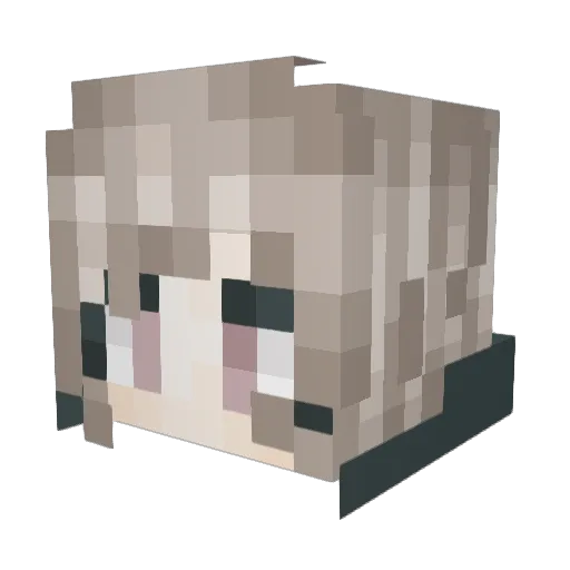 Lululucy Minecraft avatar head, 3D render