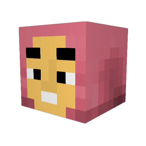 Lulumoon22 Minecraft avatar head, 3D render