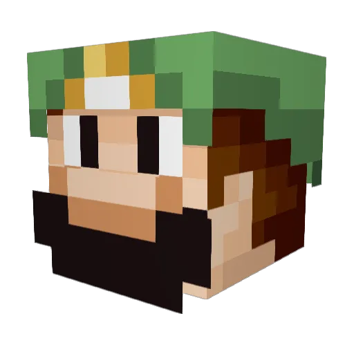 Lulz3k Minecraft avatar head, 3D render