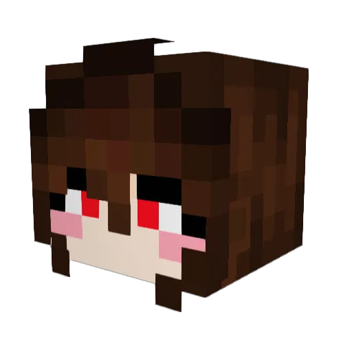 Lumaiko Minecraft avatar head, 3D render