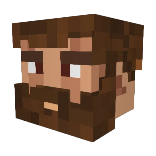LumberManCz Minecraft avatar head, 3D render