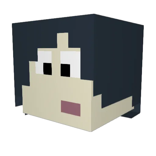Lumchus Minecraft avatar head, 3D render