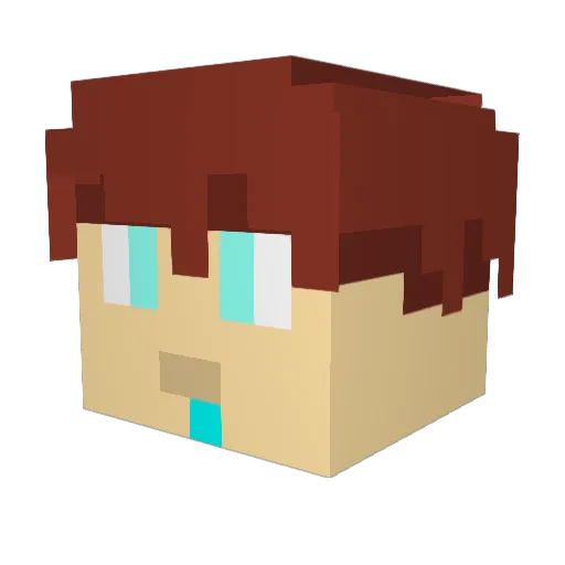Lumeatrice Minecraft avatar head, 3D render