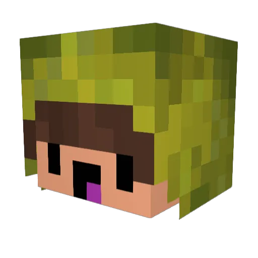 Lumeloon Minecraft avatar head, 3D render
