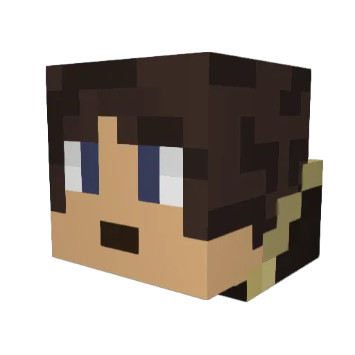 LumenAngel Minecraft avatar head, 3D render