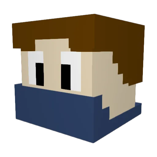 LumenLad Minecraft avatar head, 3D render