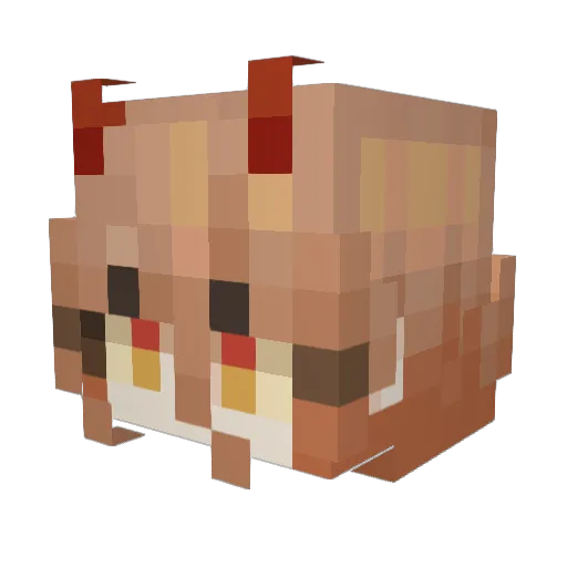 Lumenoure Minecraft avatar head, 3D render