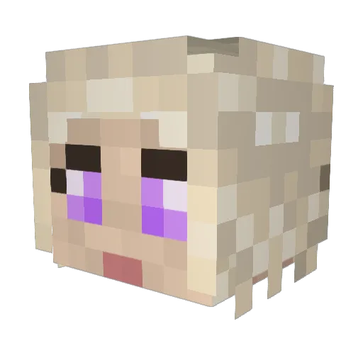 Lumepall Minecraft avatar head, 3D render