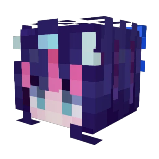 Lumfz Minecraft avatar head, 3D render