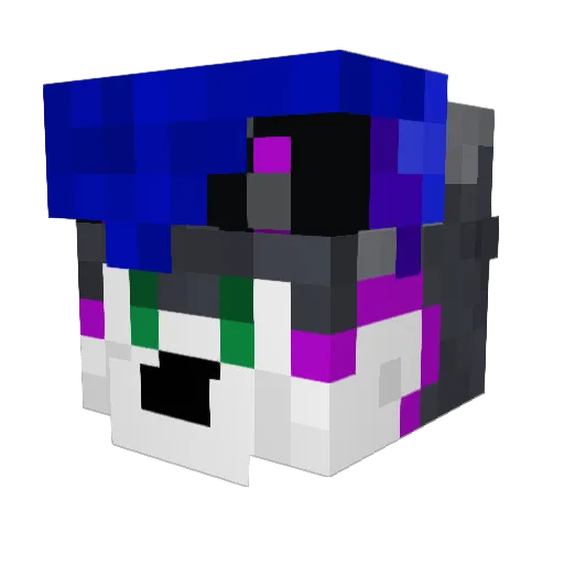 LumiWusky Minecraft avatar head, 3D render